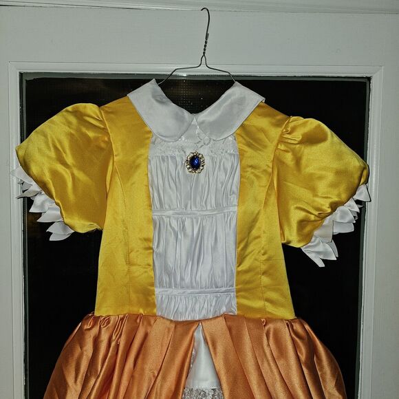 Super Mario Bros Adult Princess Daisy Peach Halloween Cosplay Costume Sz 6 Gown - Picture 3 of 14